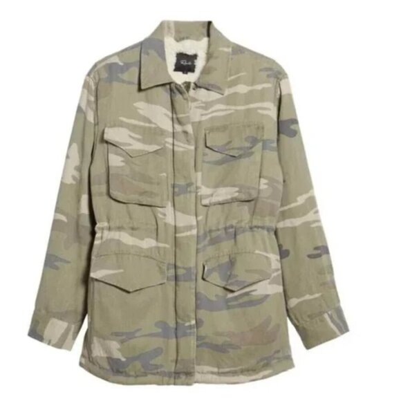 Rails Utility Jacket Womens Medium Camo Drawstring Lined Tencel Linen Pockets - Picture 9 of 10